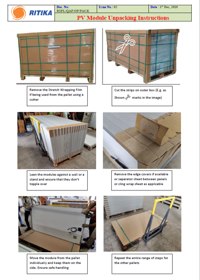 Module Unpacking Instructions | RSPL | Solar Panels | Turnkey Solar EPC ...